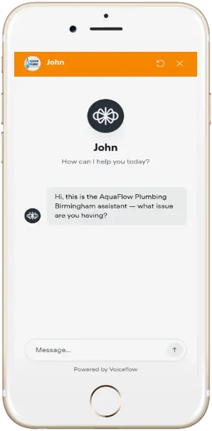John the Bot AI assistant demo photo for plumbing business automated booking