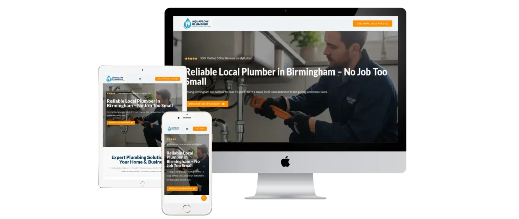 High-speed responsive WordPress website design project on laptop and mobile view
